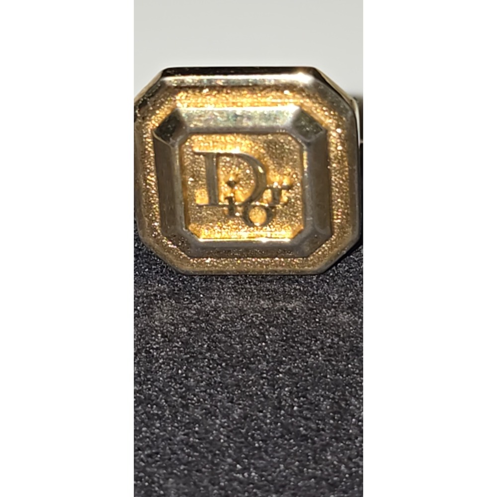 Vintage Christian Dior Gold Logo Cufflinks Octagon Mens‎ Jewelry - Picture 2 of 4